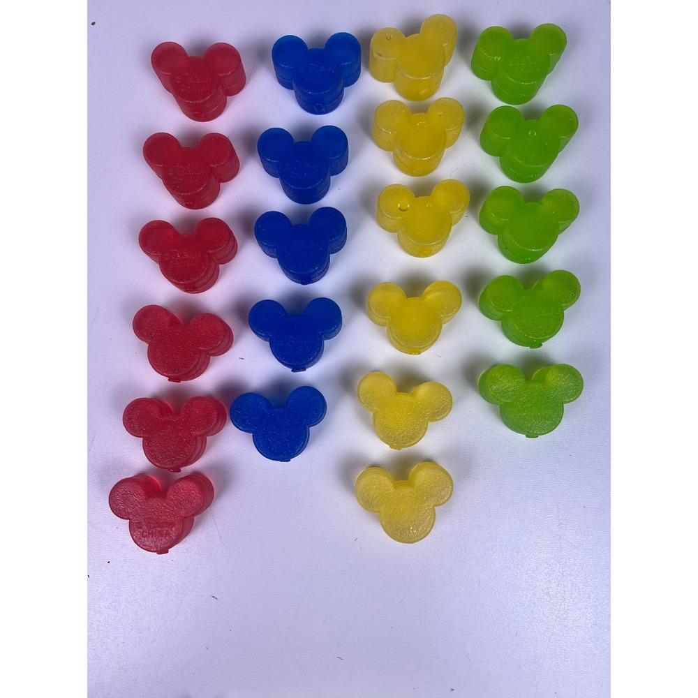 Disney Mickey Mouse Reusable Ice Cubes Red Blue‎ Yellow Green Set of 21 Plastic